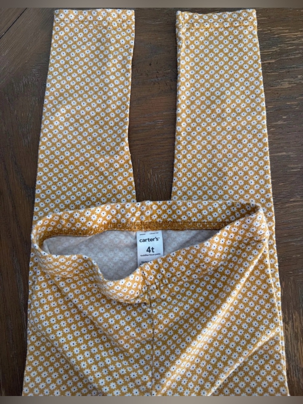 Carter's 4T Golden Yellow Floral Print Stretch Leggings